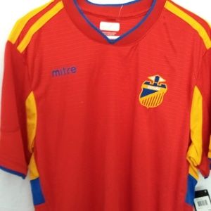 NWT Mitre Shirt soccer jersey Spain L Red Retro Spanish National Team